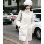 lady in white winter coat
