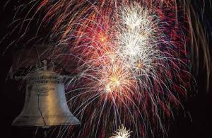 liberty bell w_fireworks