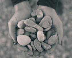 stones in hands